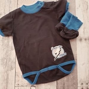 Tampa Bay Lightning Onsie with Booties Up To 18m